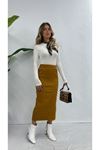 HIGH WAIST PENCIL KNIT SKIRT