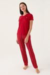 Arnetta Basics Burgundy Women's Short Sleeve Pajama Set