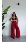 Stylish and Comfortable High Waist Red Palazzo Trousers