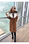 Camel Wool Coat – Warm Elegance with Fur Accents