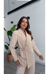 Stylish and Comfortable Tie Detail Blazer Suit