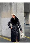 Luxury Long Patent Leather Coat - Expression of Elegance