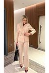 Elegant Women's Suit with Belt Detail